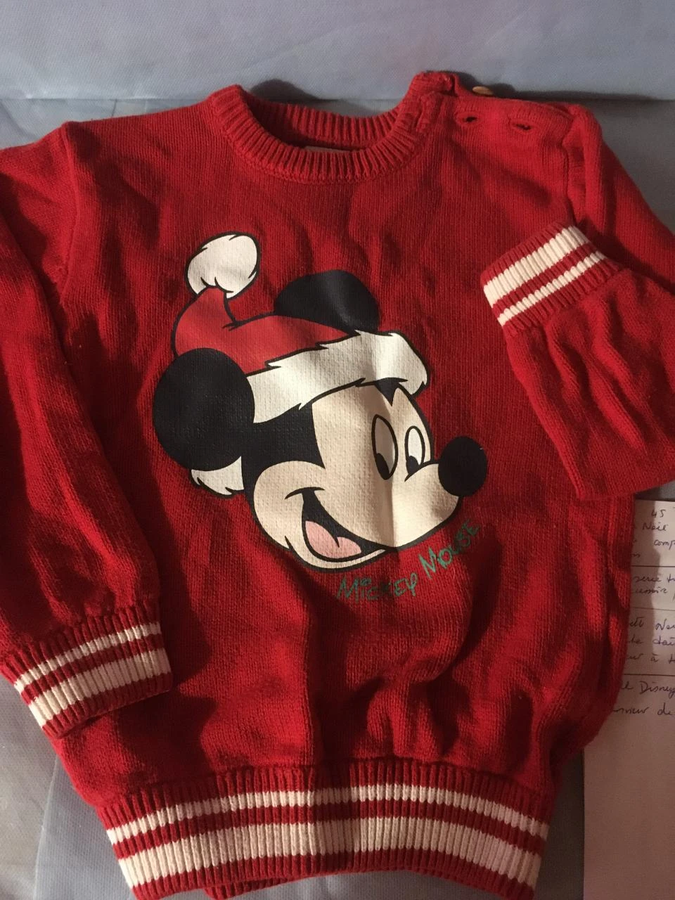 Pull Disney Mickey Noël Taille 5 Ans + Chaussettes Noel